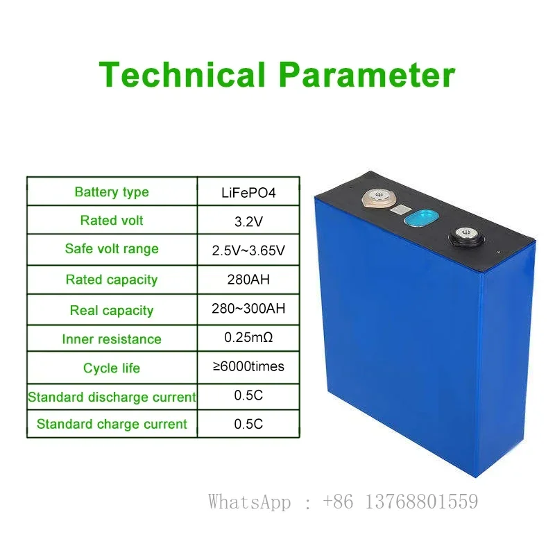 280ah LF280K Lifepo4 Battery Cells 6000 Cycles A Grade New 3.2V 200ah 320ah Solar Lithium Ion Batteries