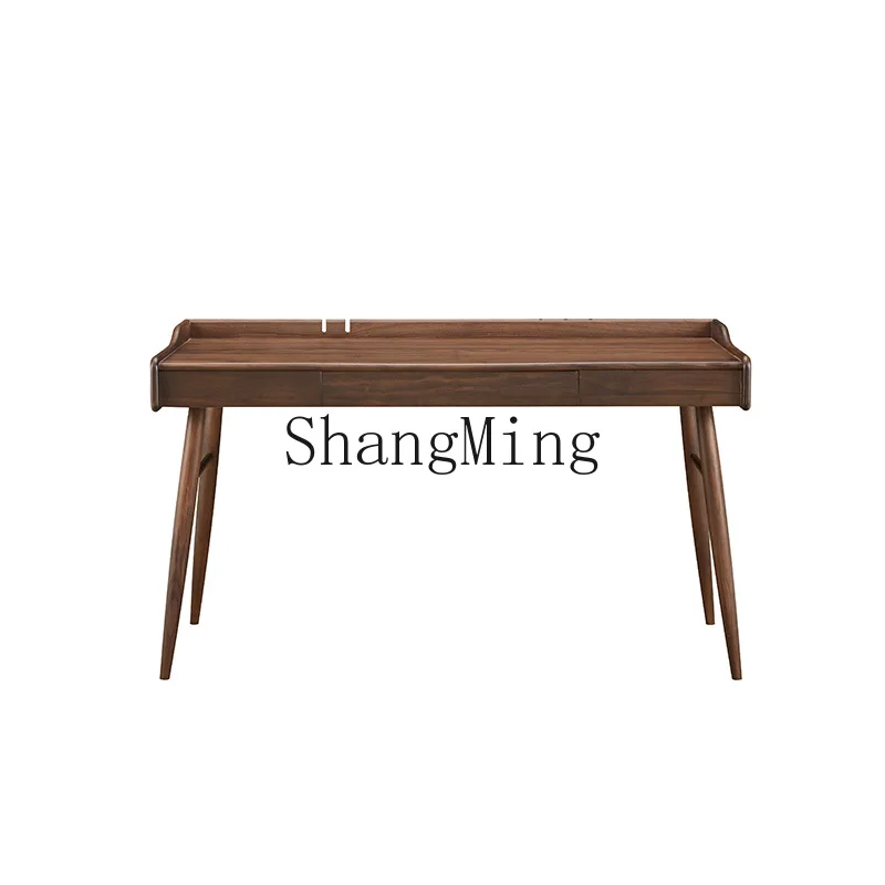 

CL desk solid wood cherry computer workbench Internet celebrity small apartment furniture black walnut