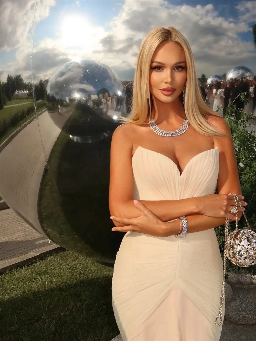 Cathy personnaliser sirène chérie cou à volants robes de bal côté fendu sans manches vestidos de noiva longueur au sol soirée formelle