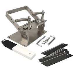 304 Stainless Steel Craft Leather Splitter Machine DIY Manual Cutting Peeler Rolling Bearing Tools +1 Box (10 Blade) 100MM*18MM