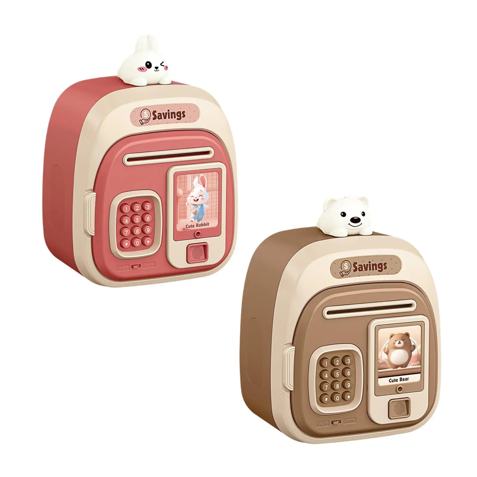 Kids Piggy Bank Creative Automatic Roll Home Decor Gift Password Lock Money Bank for Children Age 3-8 Years Kids Girls Boys