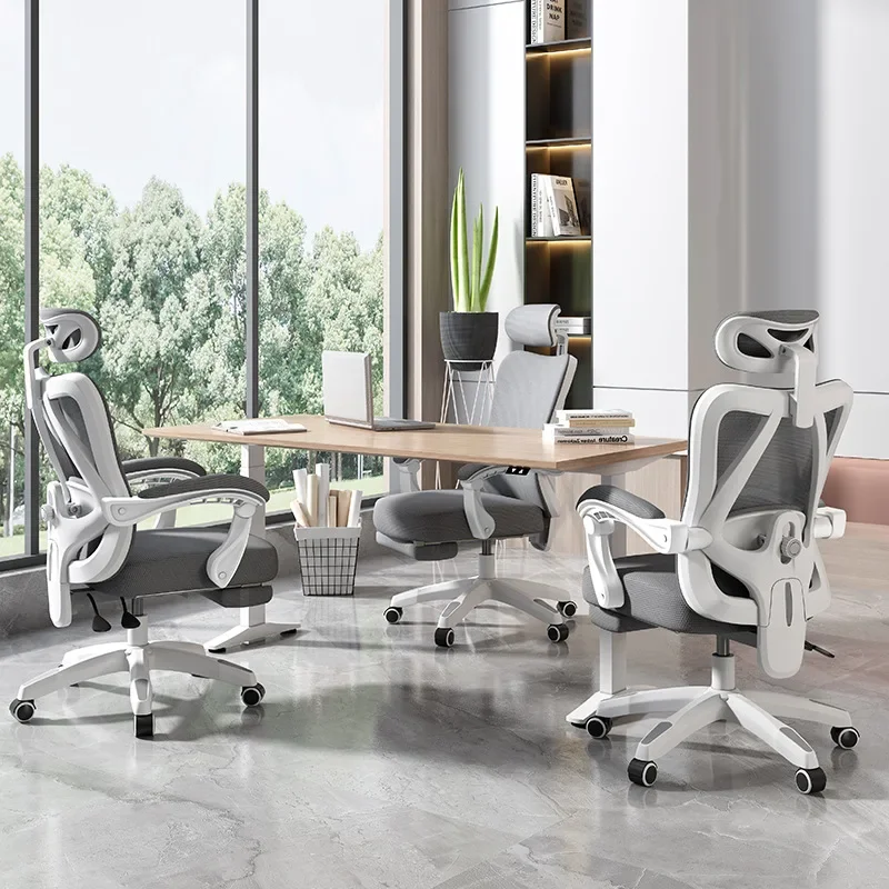 Ergonomische Gaming-bureaustoel met hoge rugleuning Computerstoel Fauteuil Verstelbare lumbale hoofdsteun Mesh Draaibare rolstoel Home Gamer