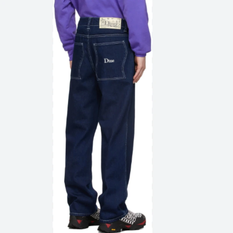 

Y2K autumn and winter simple men's nine-point jeans European and American fashion casual embroidery decoration Harajuku style