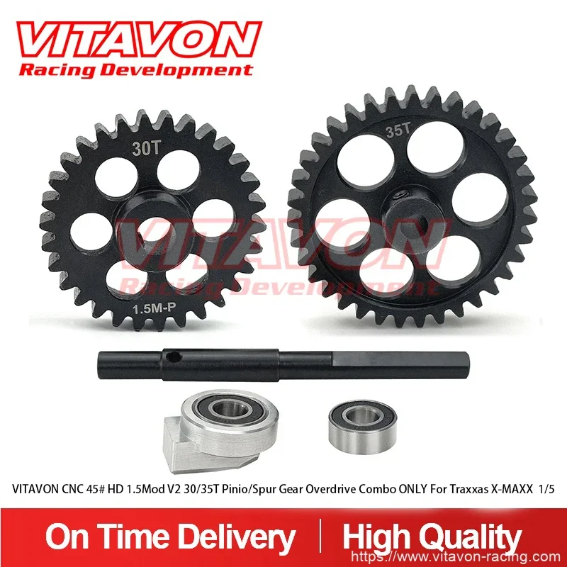 VITAVON CNC 45# HD 1.5Mod V2 Pinio/Spur Gear Overdrive Combo 30/35T  for Traxxas X-MAXX XRT 1/5 - Vitavon