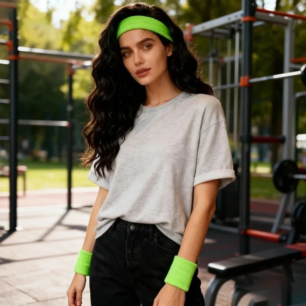 Multi-Color Terry Wrist Sweatbands – Absorbent Wristbands for Sports & Casual Use