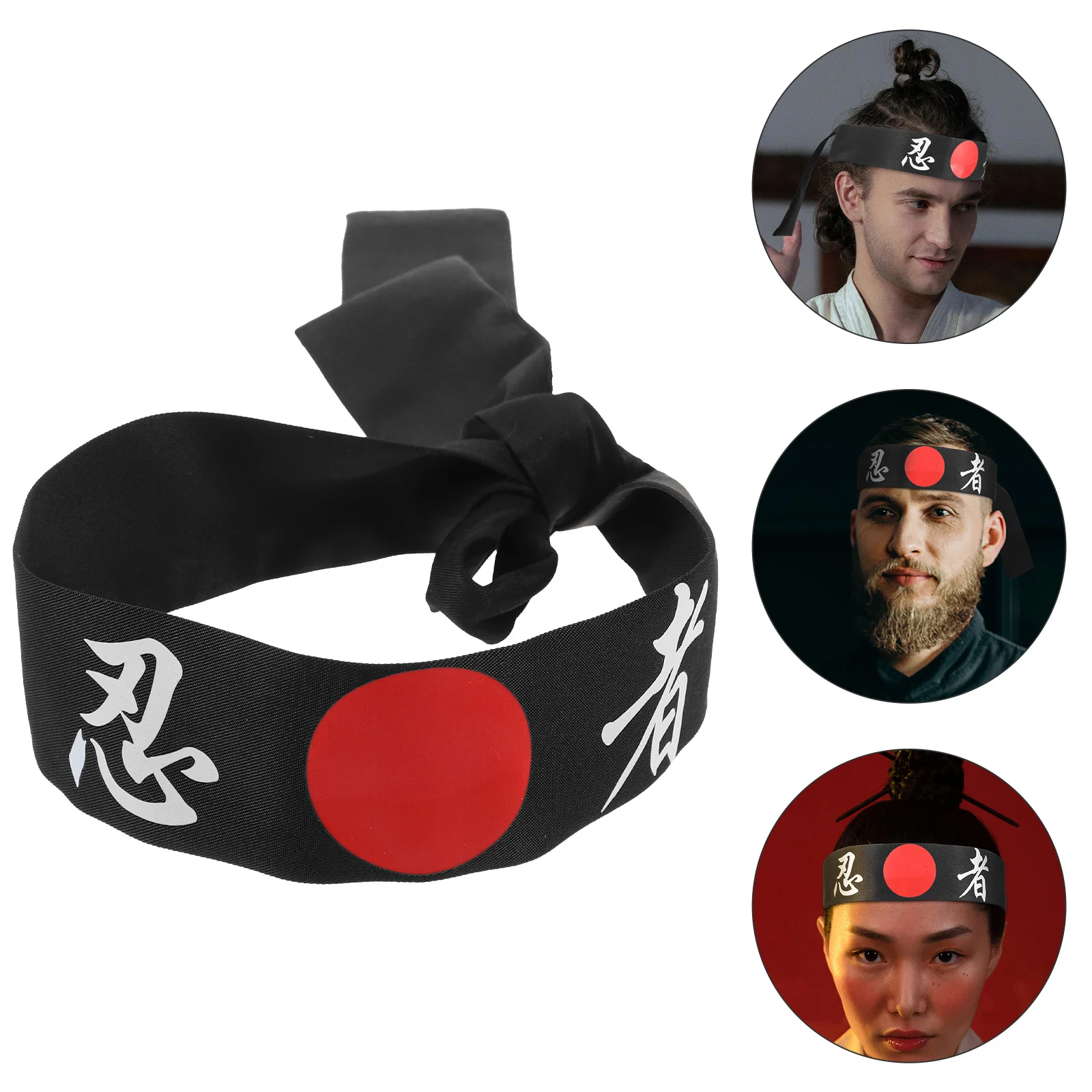 عصابة رأس الساموراي على الطراز الياباني، شريط قماشي قابل للتعديل لسوشي شيف كاراتيه، تدريب اليوغا، ديكور الحفلات الرياضية