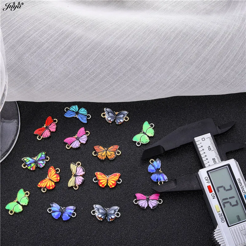 10 teile/los Bunte Druck Schmetterling Stecker Schmuck Erkenntnisse Zubehör Für DIY Machen Armbänder Liefert – Detail 9