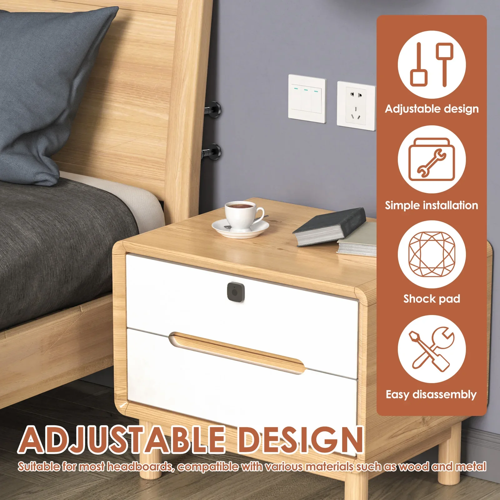 For Adjustable Threaded Headboard Stopper Bedside Cabinet Sofa Funiture Stabilizer Fixator 12 Pcs Bed Frame Anti Shake Tool