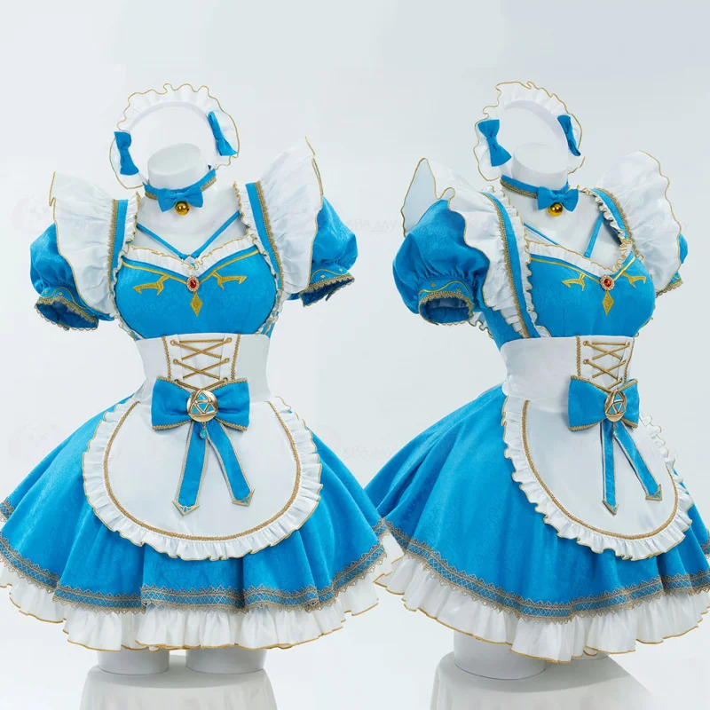 

Game Zelda Link Cosplay Costume Lolita Maid Dress Halloween Uniform Suits Clothes Anime Outfits Women Clothing HERO Cos