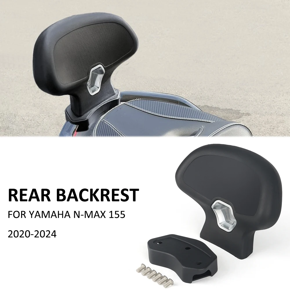 Motorcycle Rear Passenger Seat Backrest Cushion Back Rest Pad For Yamaha N-max 155 Nmax 155 Nmax155 N-max155 2020-2024 2023 2022