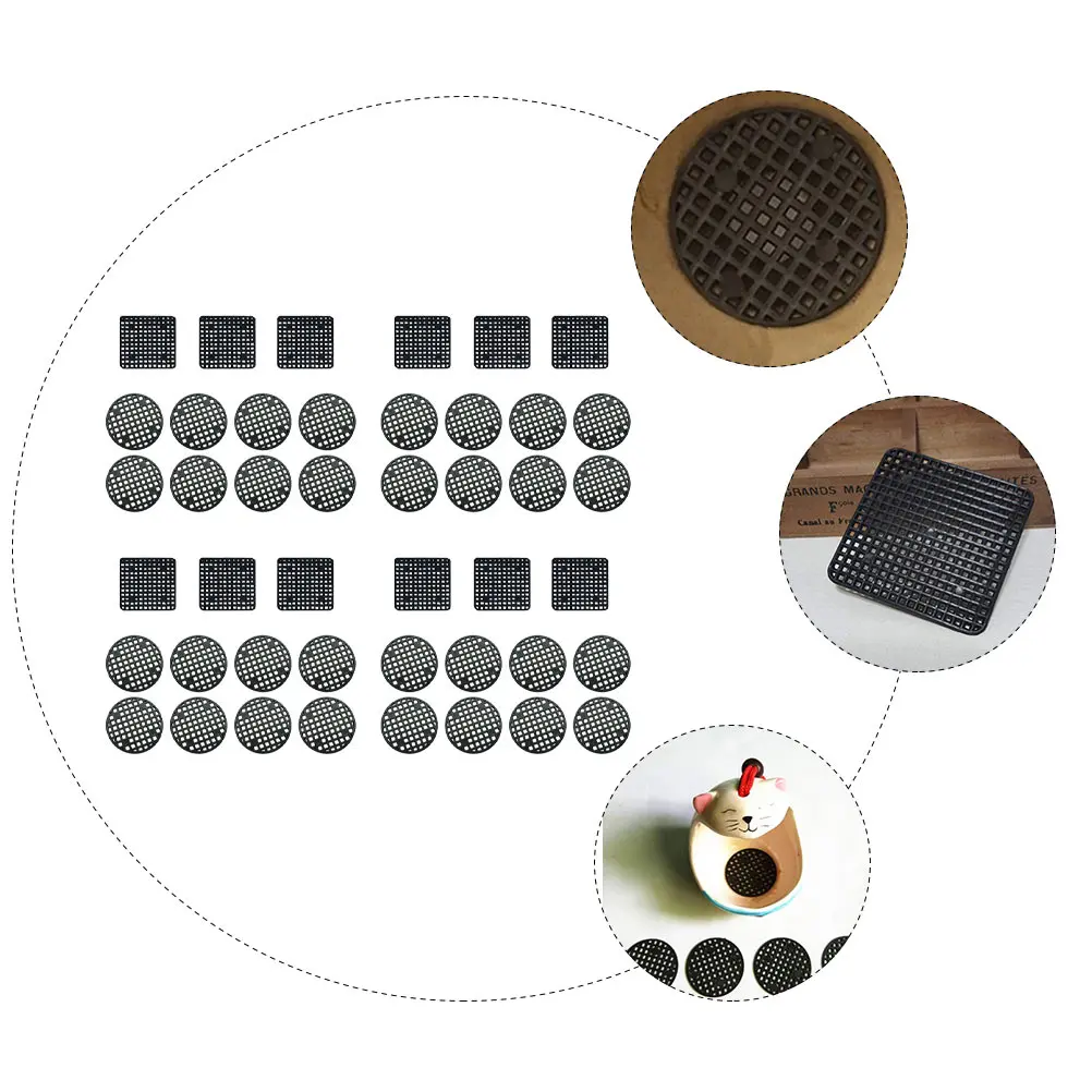 

120pcs Flower Pot Hole Mesh Pad Square Round Bonsai Plant Pot Grid Mat For Drainage Protection Indoor Outdoor Plastic Base Pad