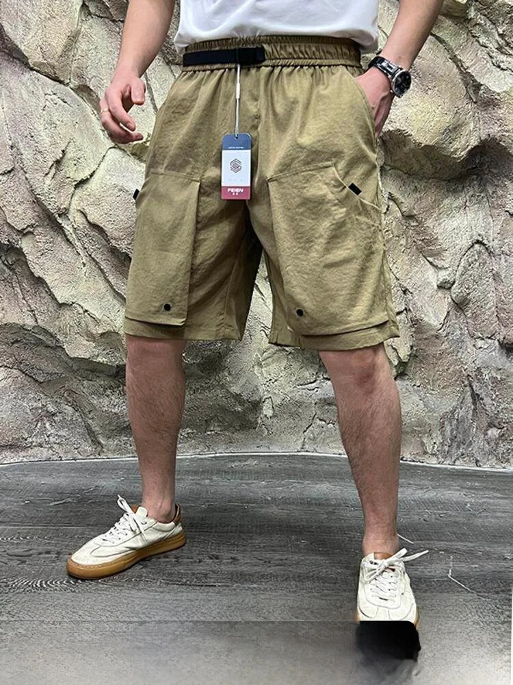 

Мужские повседневные брюки-шорты для работы на открытом воздухе, прямого кроя, из полиэстера, летние, для отдыха, с 3D-пошивом, длиной до колена