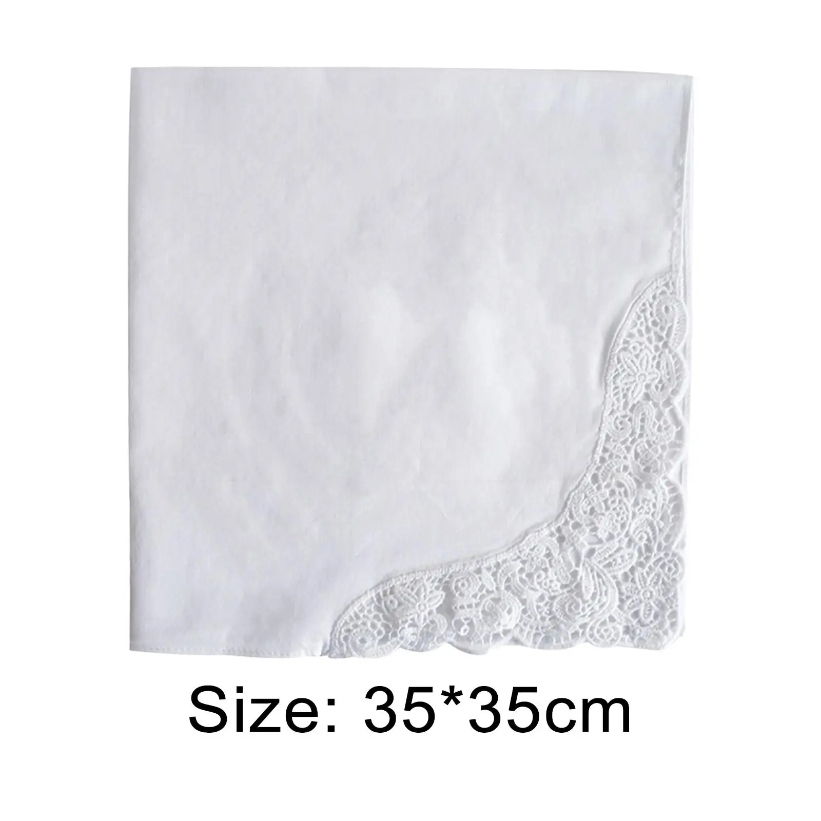 12Pcs Wedding Hankies Pocket Square Hanky with Lace Edge White Handkerchief