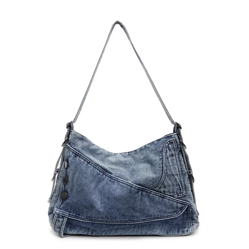 

Women's Stylish Casual Denim Tote Bag - Minimalist Versatile Underarm Shoulder Design, Ideal for Commutes Daily Use
