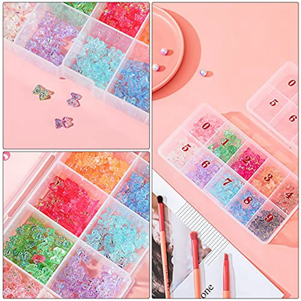 

A63X-Nail Tip Box Empty Nail Tips Organizer Storage Fingernail Box Spaces Storage Case Container Nail Box Grid Box