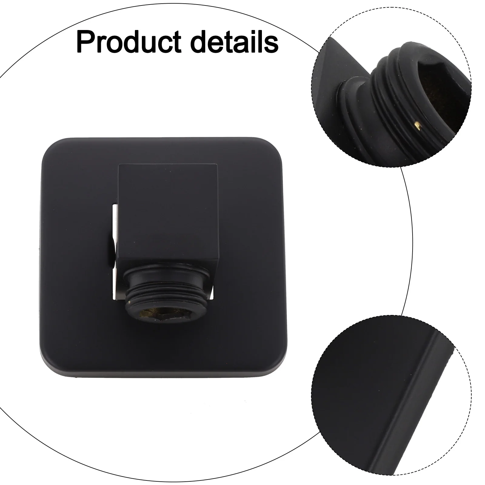 Bathroom Brass Square Shower Hose Wall Outlet Elbow Modern Black Connector G1/2 High Quality Material And Practical