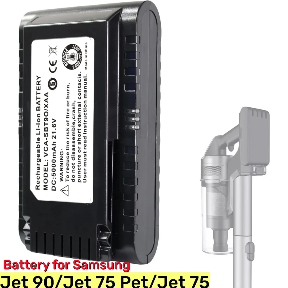 

Original Sweeper Battery VCA-SBT90 for Samsung Vs9000 Jet90 Jet75 Jet90E VCA-SBT90 Cordless Handheld Vacuum Cleaner Battery
