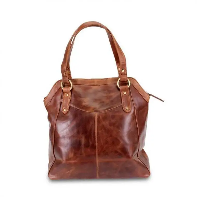 

European And American Retro Handmade Vegetable Tanned Cowhide Women's Shoulder Bag British Style Large Capacity Shopper Handbag