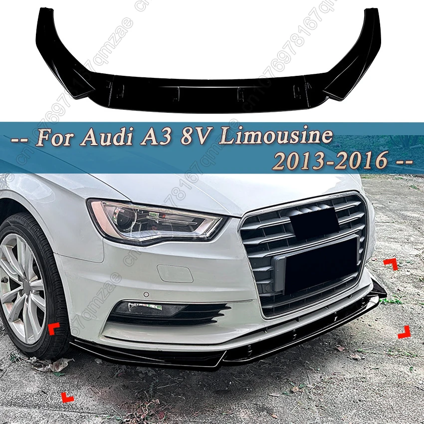 

Спойлер на передний бампер для Audi A3 8V Limousine Standard Edition 2013-2016 TDI TFSI, комплект защиты переднего нижнего лезвия для губ