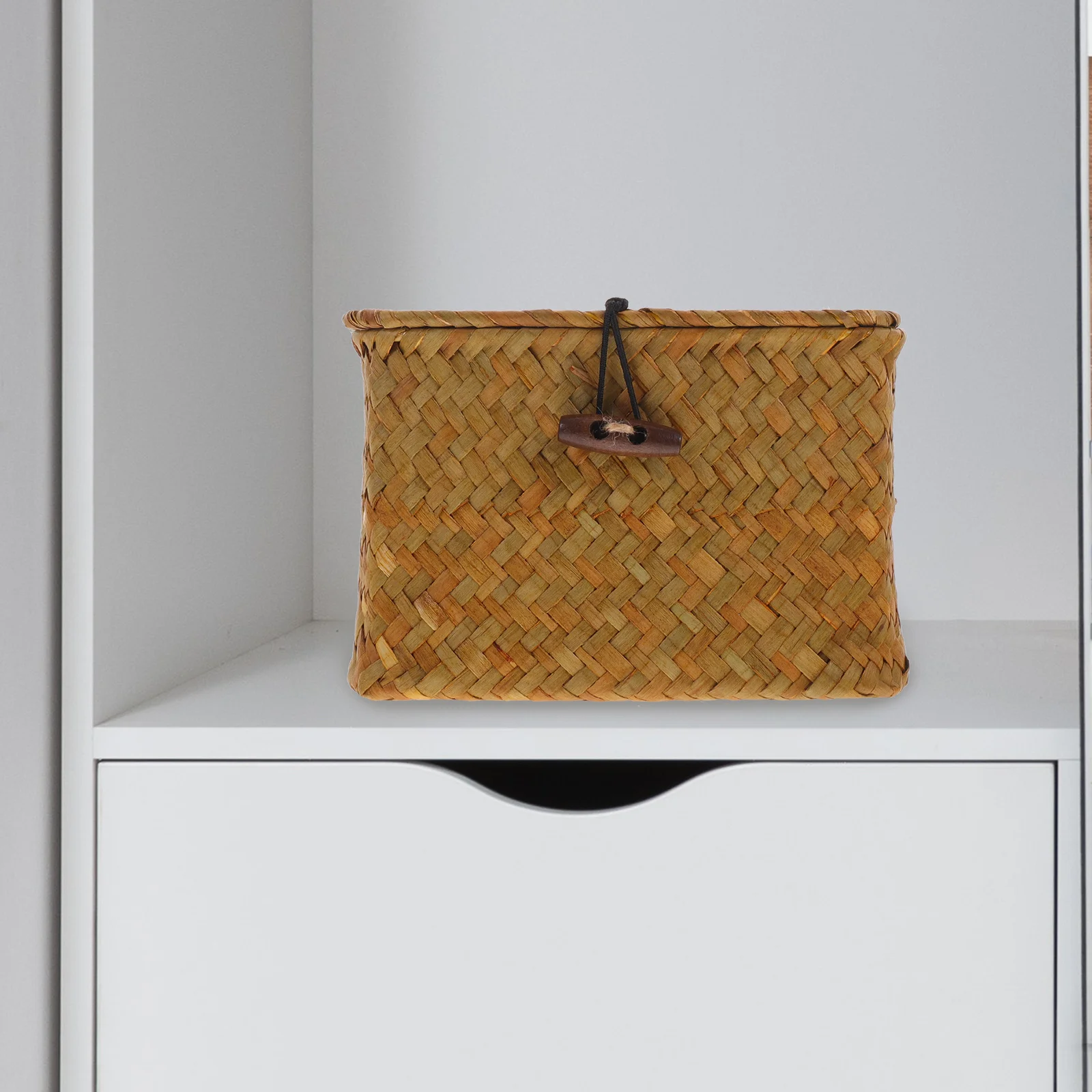 

Woven Gift Box Handmade Natural Fiber Storage Basket For Desktop Sundry Organizer Wedding Party Container Kitchen Bar