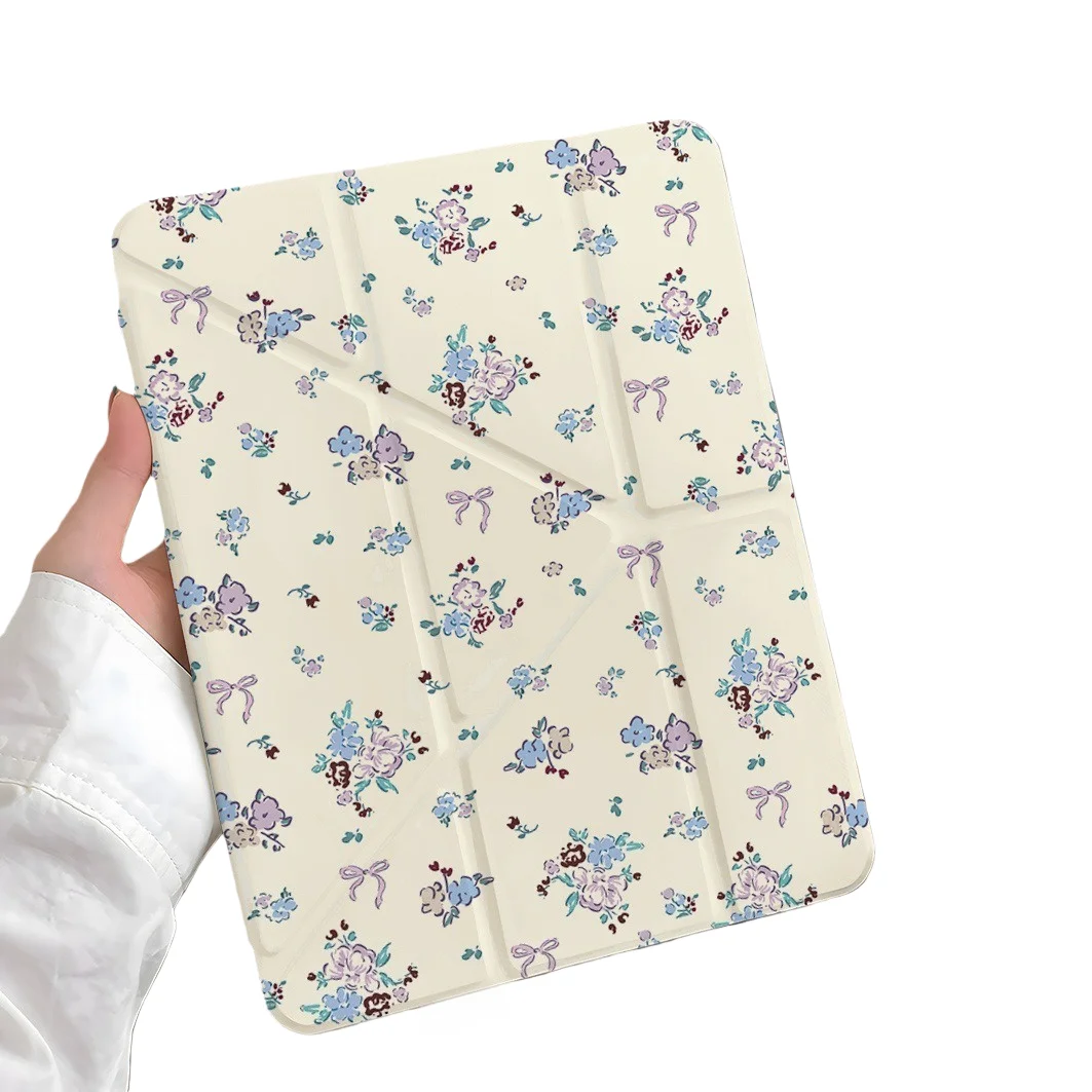 Bowknot Floral PenSlot Tablet Case For Mini7 6 iPad Pro2024 2022 2021 2020 2019 2018 2017 11 10 9 8 7 6 5 Air7 6 5 4 3 2 1 Cover