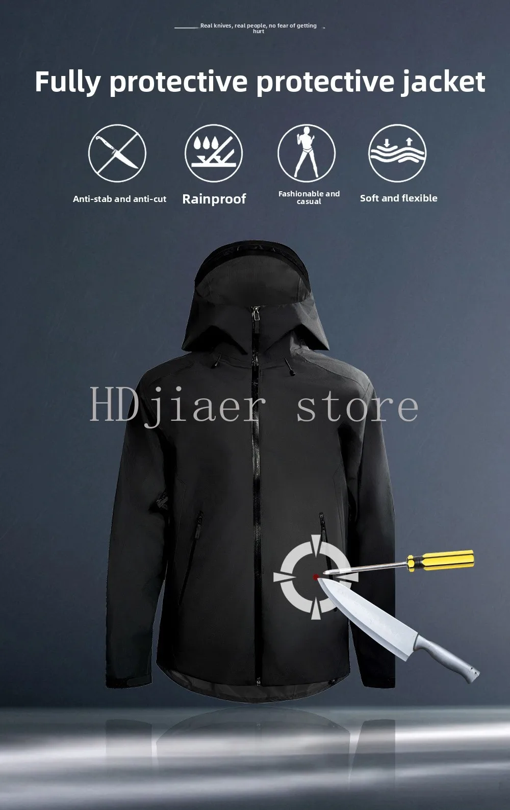 

Level 5 Soft Concealable Stab Proof Vest - Anti-Cut Self-Defense Jacket, Riot Protection & Soft Bullet Resistant Tactical Vest