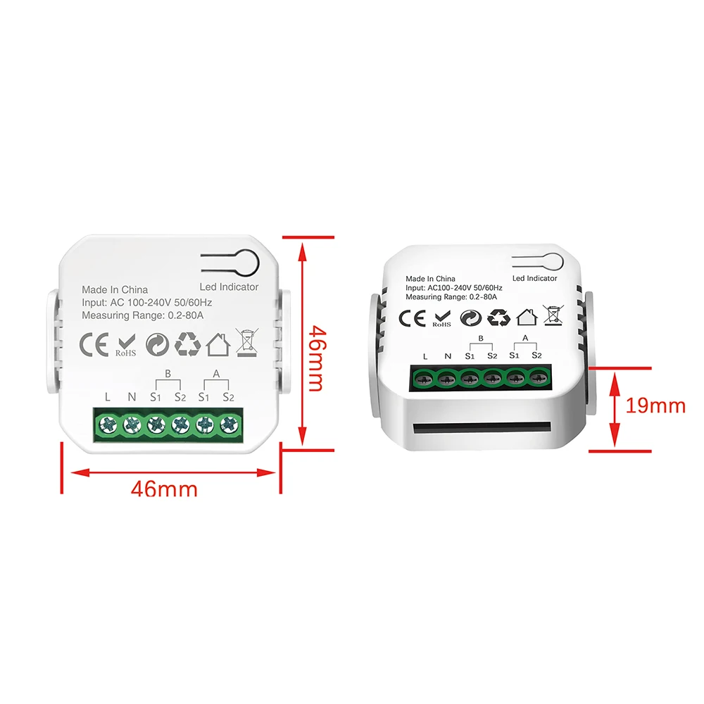 80A Tuya WiFi DIN-Schienen-Energiezähler AC 100-240V Intelligenter Stromzähler Spannungs- und Strommessgerät mit Stromwandler – Detail 9