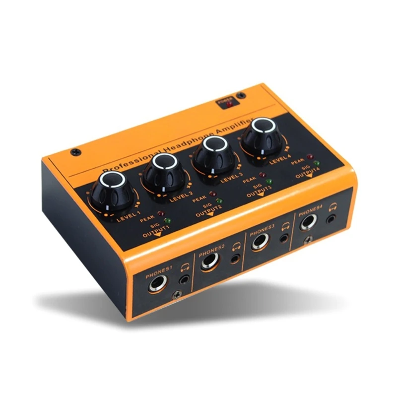 Amplificador De Som Portátil, 4-Way Controle Independente Botão Headphone Amp, transporte Da Gota