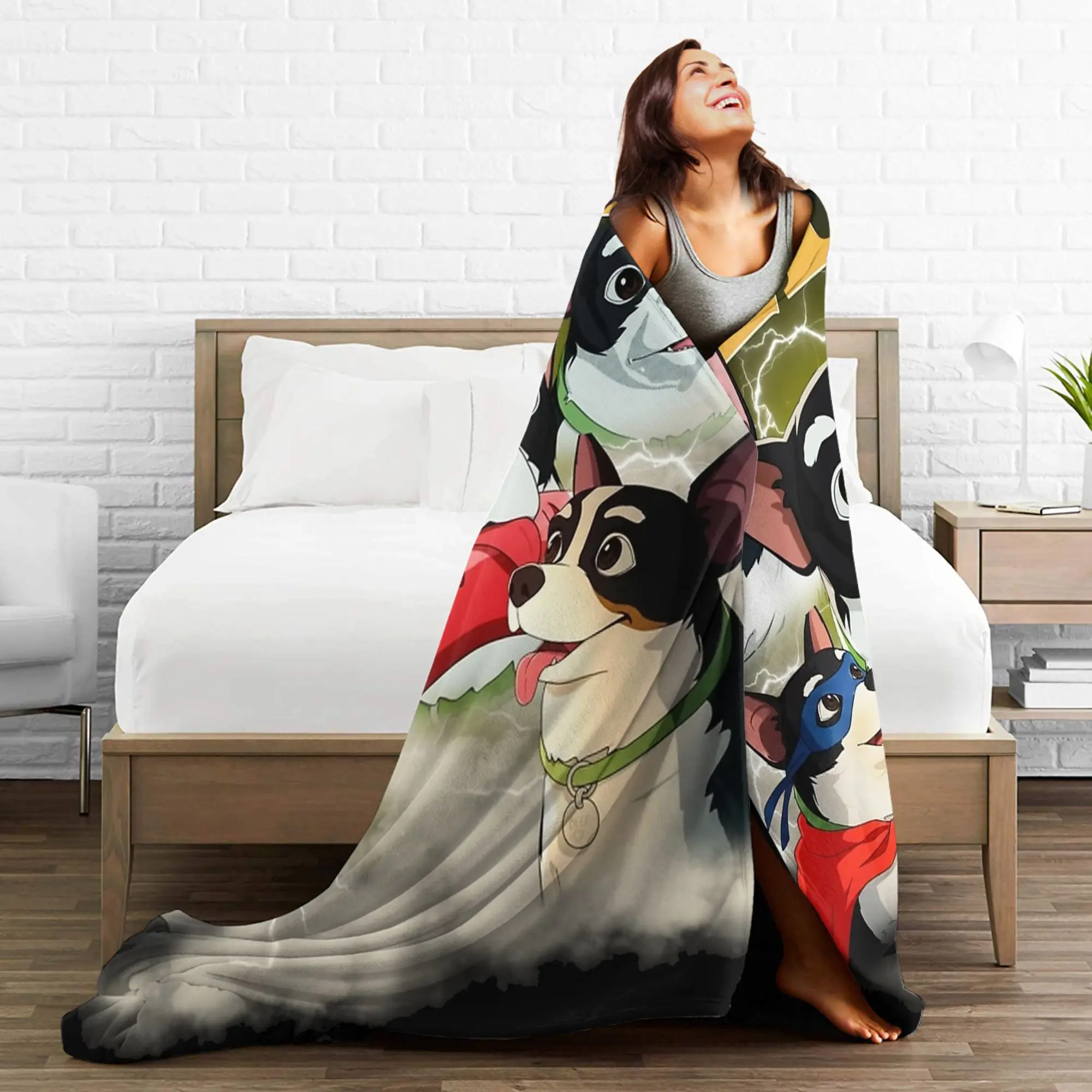 إرسال لعبة بطانية دافئة لينة مضحك أفخم الفراش يلقي للأطفال غرفة المعيشة الفانيلا المفرش غطاء السرير