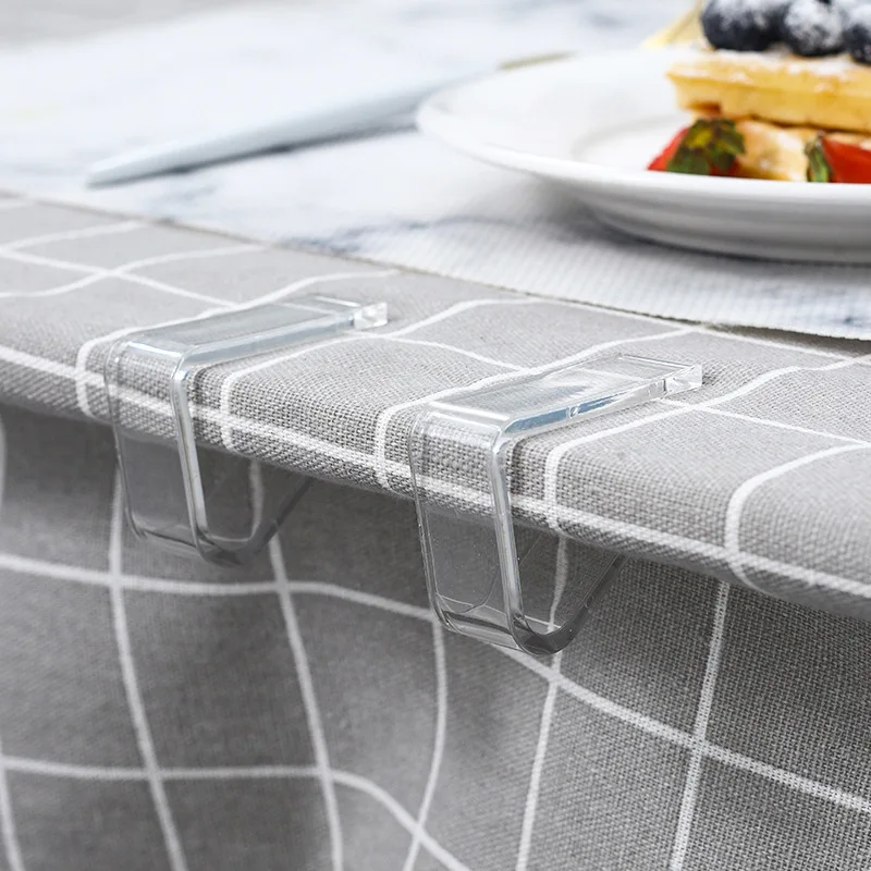 Transparent Dining Table Cloth Fixed Clip, Household Tablecloth, Tabletop, Invisible, Anti Slip, Non Punching