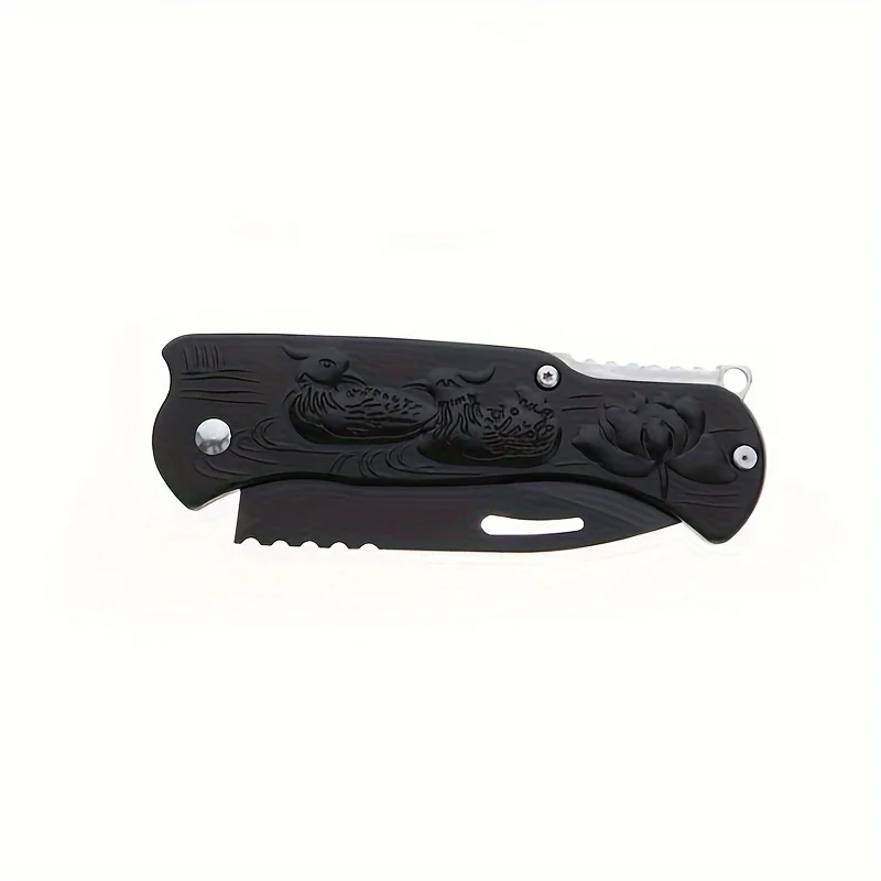 Outdoor Colored Mandarin Duck Aluminum Handle Folding Knife Portable and Unpacking Outdoor Self Defense Knife