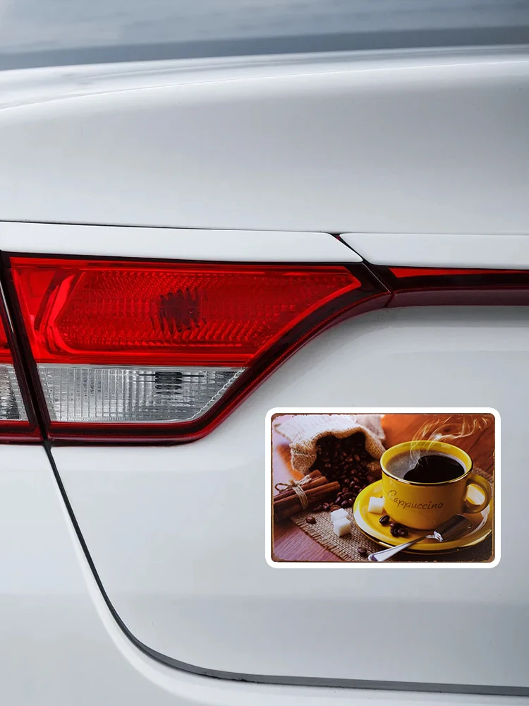 Self-adhesive Decal Fragrant Cinnamon Coffee Car Sticker Waterproof Auto Decors on Bumper Rear Window Laptop #10831