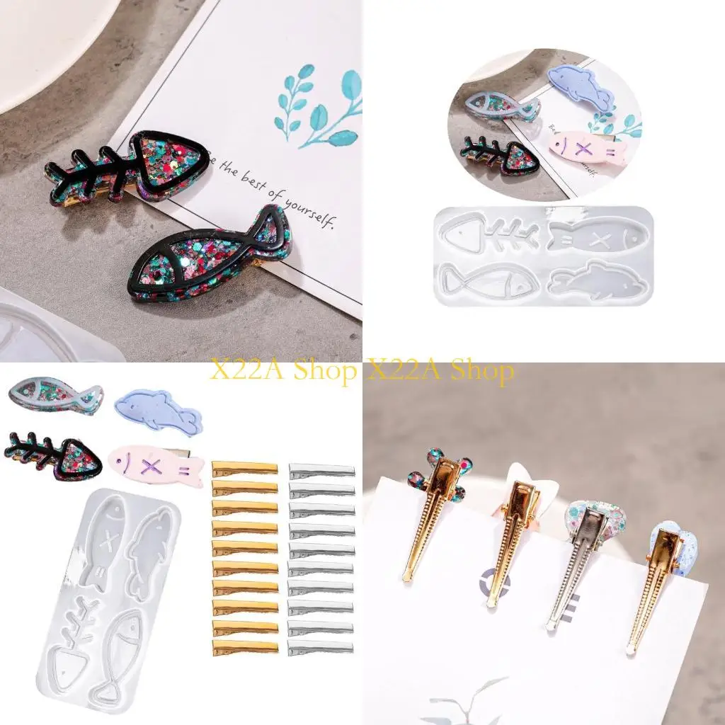 Unique Silicone Hair Clip Resin Mold DIY Hair Pin Casting Mold Hair Clip Making Silicone Casting Tool Silicone Material for DIY