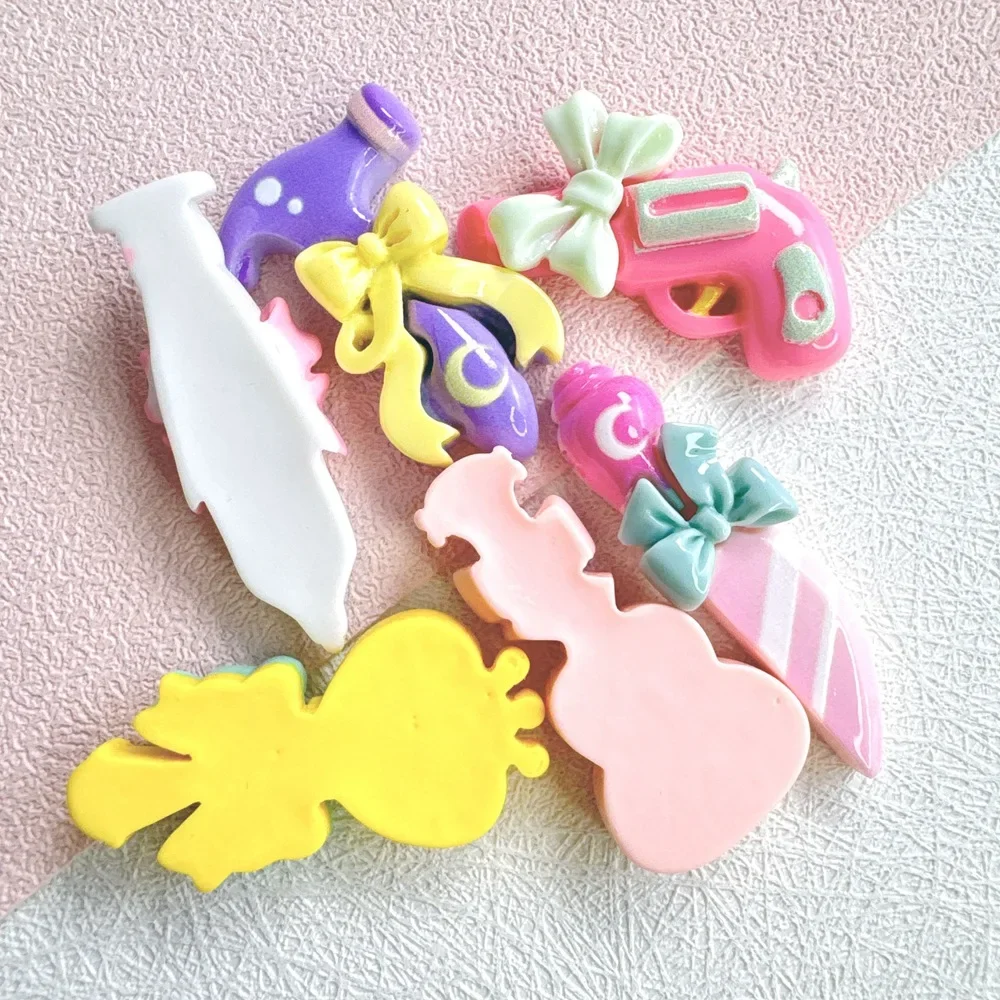 5 pçs vara mágica anjo dos desenhos animados resina flatback cabochão diy artesanato materiais criança artesanal jóias encantos