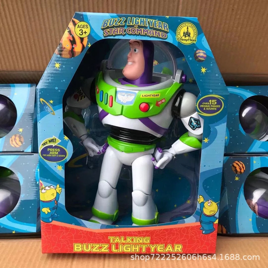 Disney Toy Story 4 Buzz Lightyear Electric Sound Emitting Light Ejection Wings Movable Figure Deformation Doll Gifts for Boys