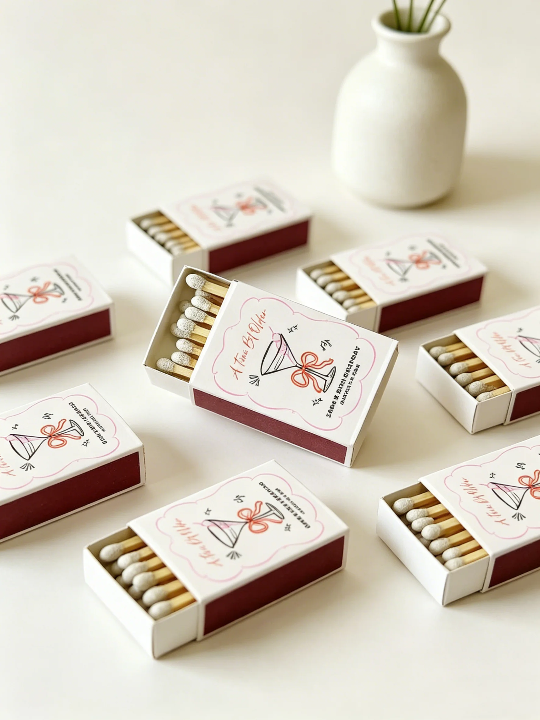 

Martini Birthday Matchbooks Personalized Matchboxes Milestone Birthday Party Favors