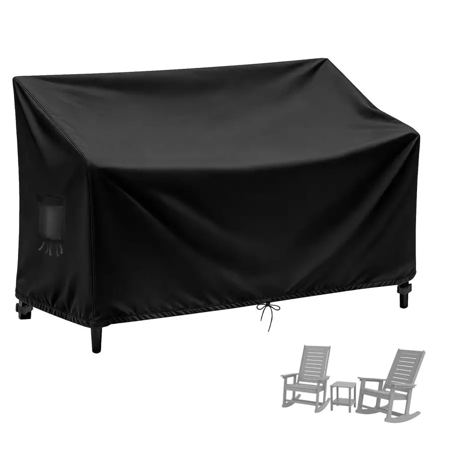 

Rocking Chair Cover,Waterproof Covers for 3Piece Rocking Lawn Chair and table,420D Heavy Duty Covers For Porch Set Of 2 with Tab
