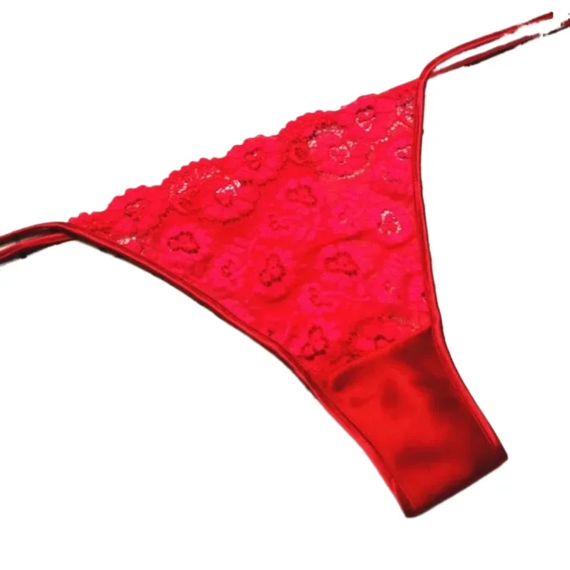 

High Appearance Level Customized Mulberry Silk Women's Briefs, Lace-up Lace Shorts, Quick Dry, Smooth, Bacteria-free Thong