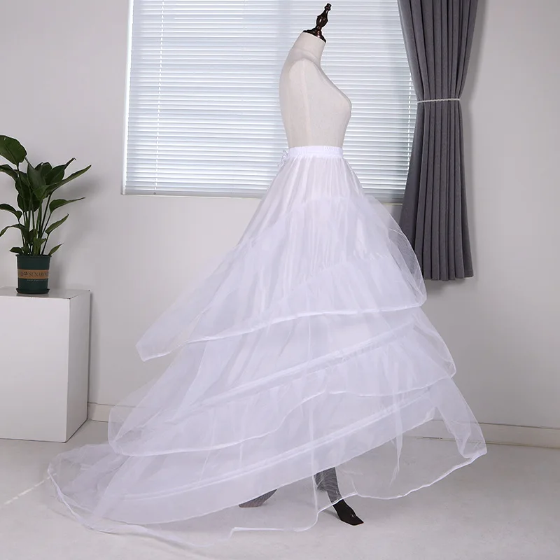 

Customized Wedding Dress With Tailed Skirt Support, Adjustable Two Circles Three Layer Yarn Interlining Banquet Support