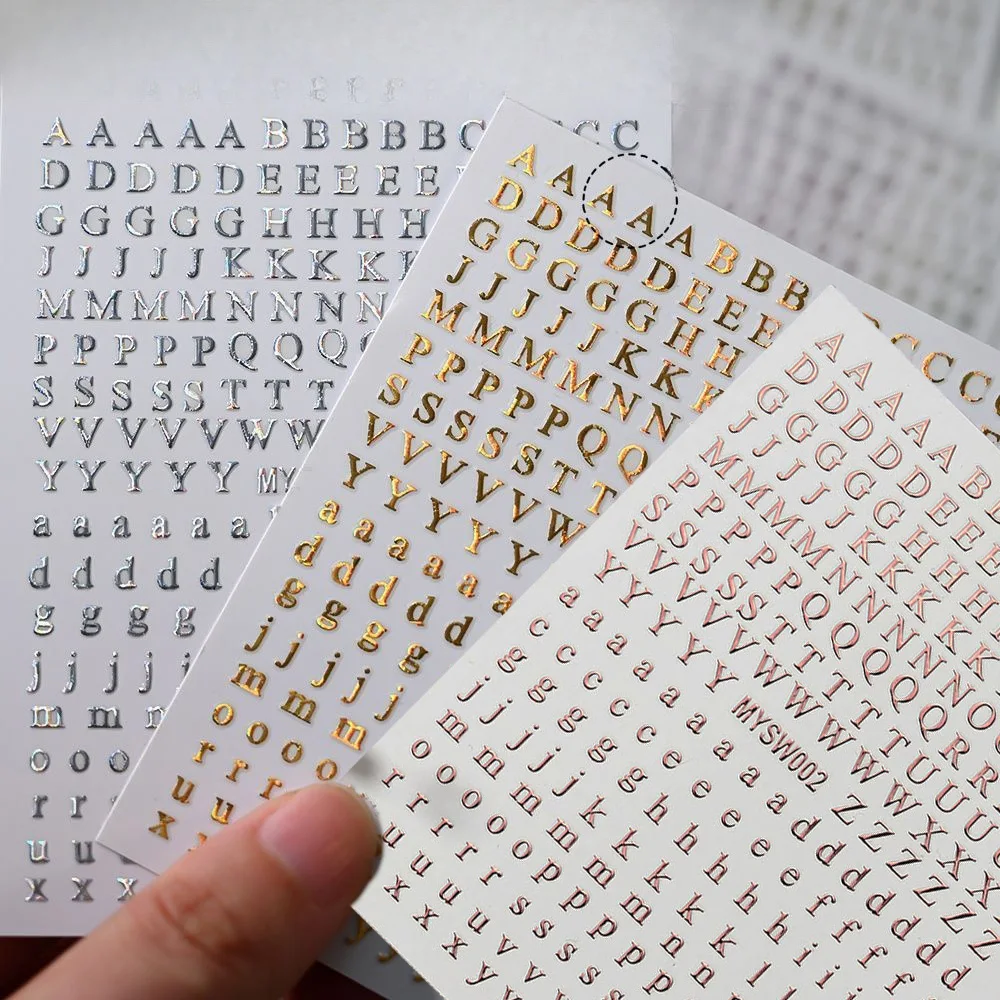 3/6pcs 3D Multicolour Alphabet Sticker DIY Scrapbook Kpop Toploader Deco Stickers Letter Art Decals Stickers Stationery