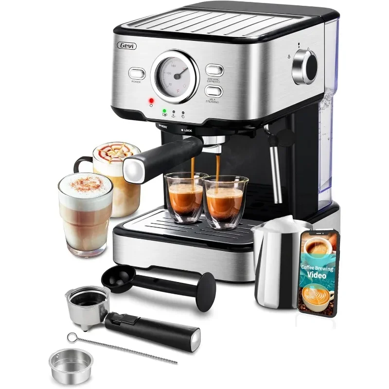 

Gevi Espresso Machine, Espresso Maker with Milk Frother Steam Wand, Compact Espresso