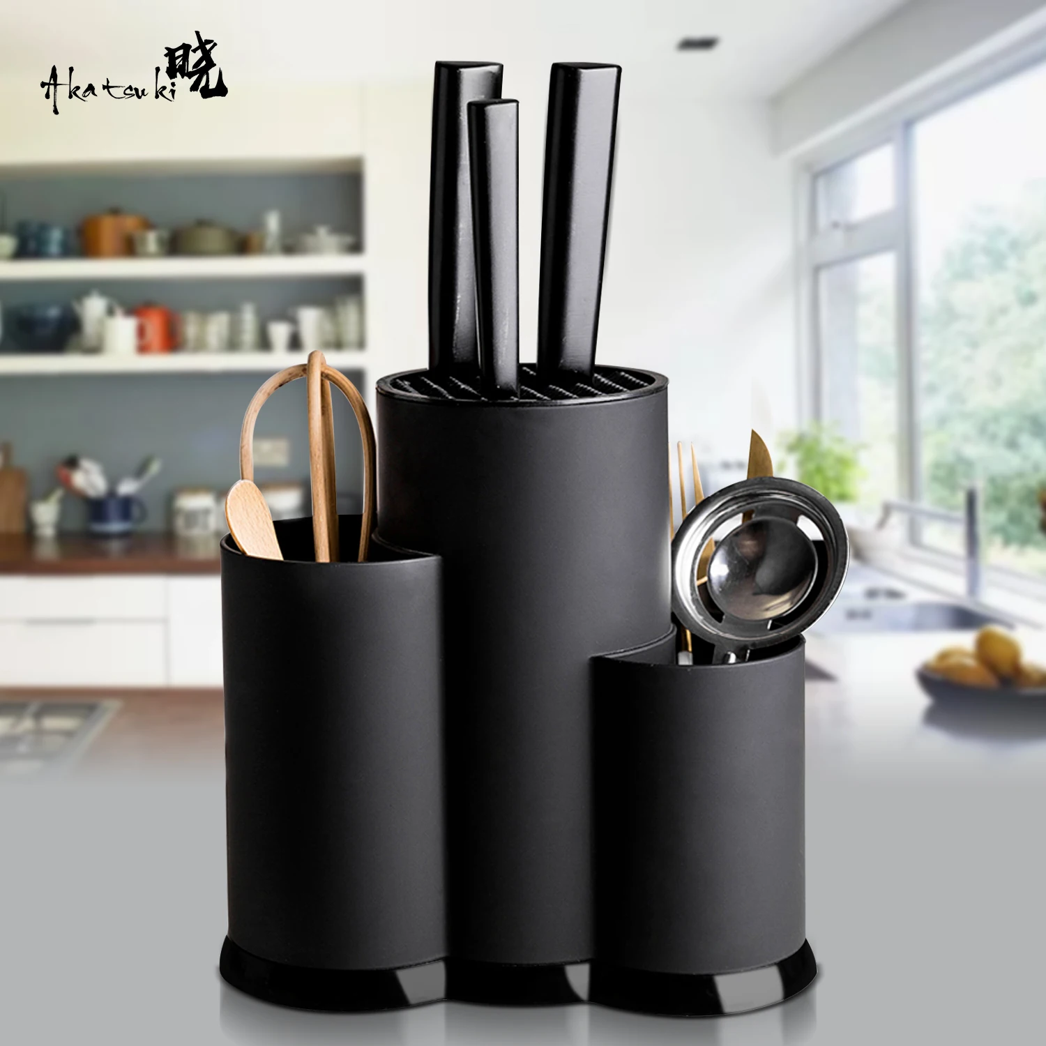 Knife holder Multi-Function Utensil Holder Knife Block PP Flatware Drainer Storage Box Spoon Fork Kitchen Organizer Rack