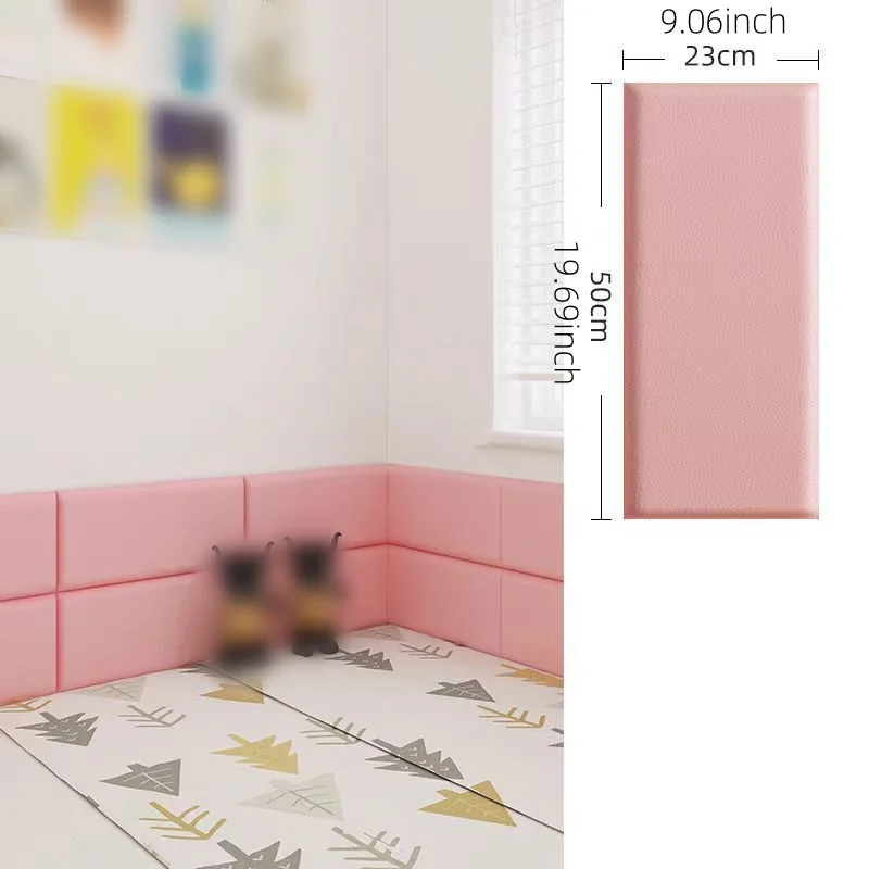 1PC 20X40cm Bed Headboard Tatami Border Wallpaper, Peel And Stick, Suitable For Bedroom Living Room Anti-Collision Cushion Wall