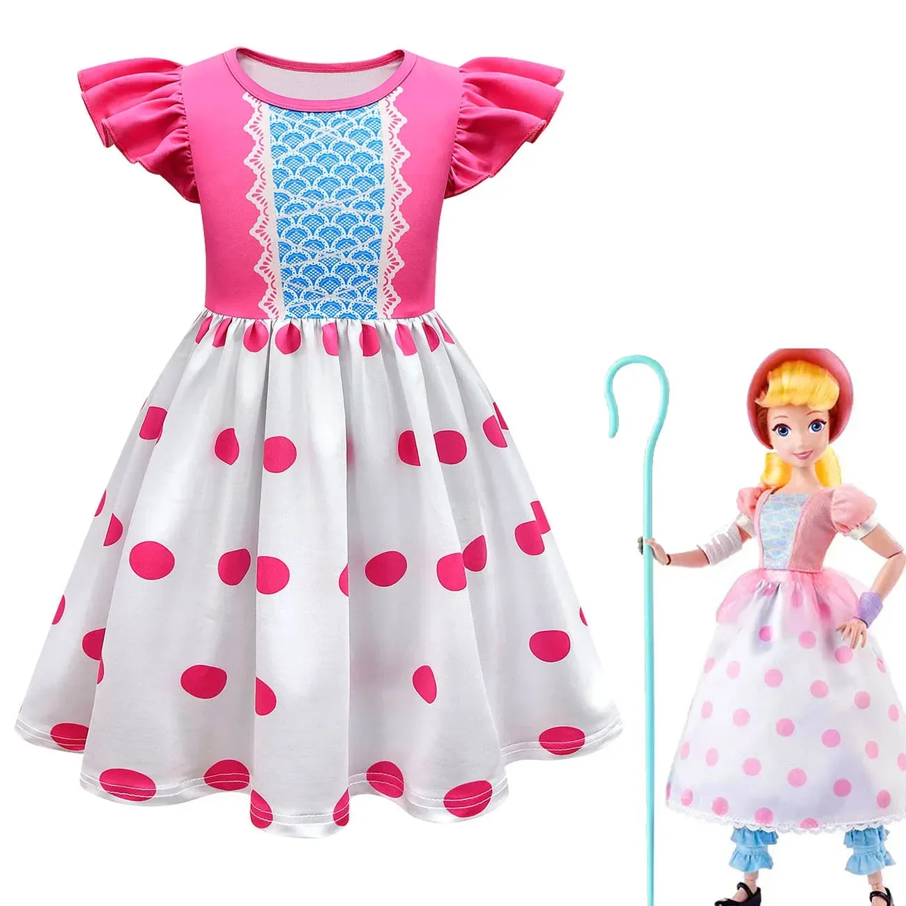 2025 Halloween Toy Story 4 Bo Peep disfraz filles batas con couvre-chef Forky Shérif Buzz l'éclair filles bata Bo Peep