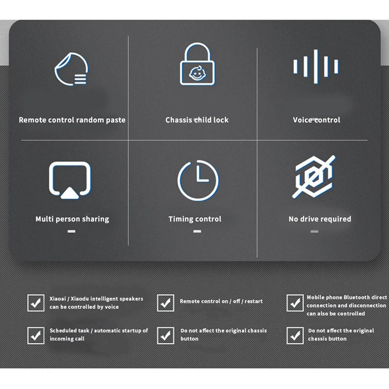 5x Tuya Wifi Computer Power Reset Switch PCIE-Karte für PC-Computer, App-Fernbedienung, Unterstützung Google Home, Mini-Karte