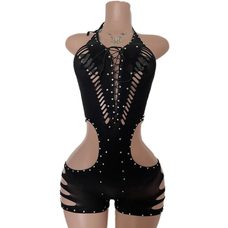 Neuer Stil Damen Performance-Ballsaal-Tanzbodysuit Einteiliger Sexy Cut-Out-Design Tanzbekleidung Exotische Bodysuits Stripper-Outfit – Detail 9