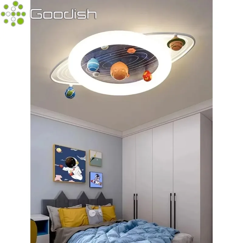 Modern Minimalist Nordic LED Home Ceiling Lights Cartoon Astronaut Space Art Creative Lamp for Living Room Decoration Chandelier
