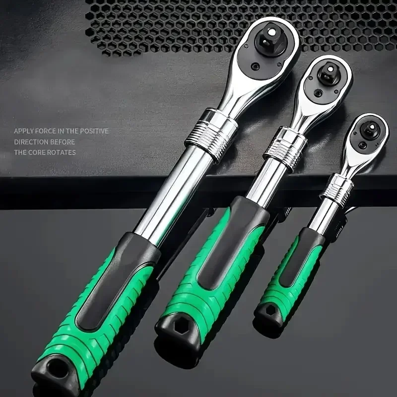 Telescopic Socket Ratchet Wrench for Automotive Repair Adjustable Head Ratchet Set 72 Tooth Quick Release Wrench Manual Tool