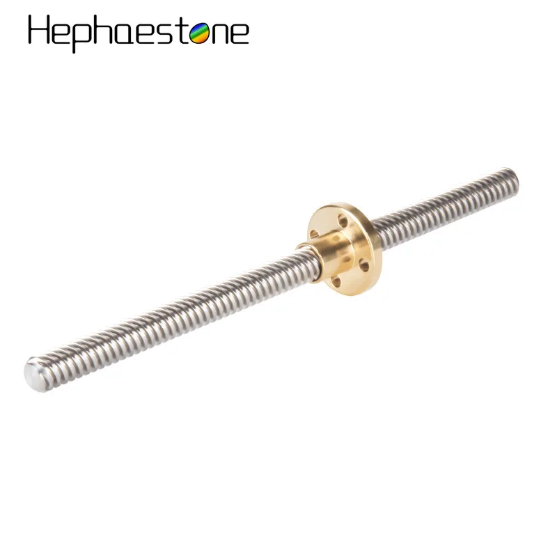 T8 Lead Screw THSL-300-8D Trapezoidal Rod T8 CNC 3D Printer Lead Screw Thread 8mm Length100-1000mm with Brass Nut