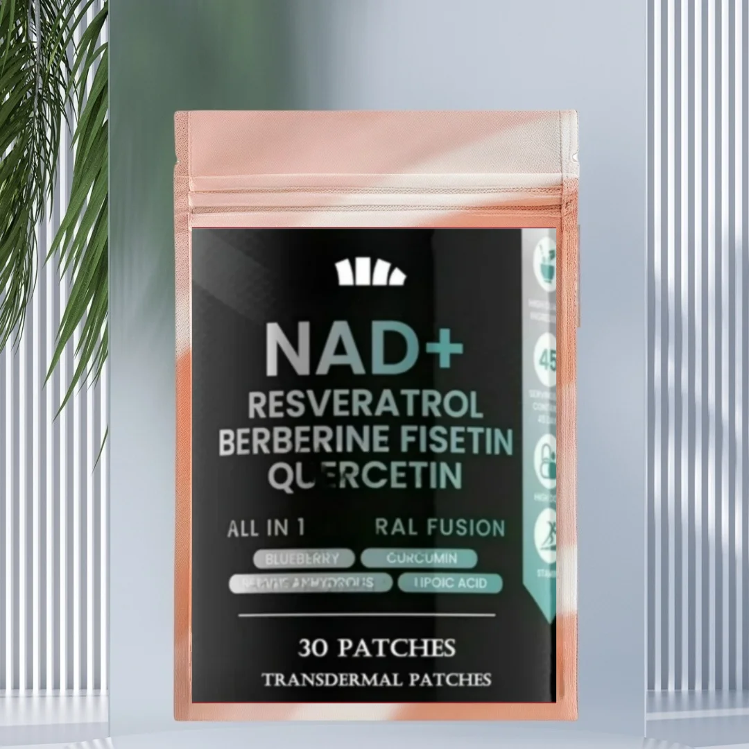 30 Patches Nad + Boosting Transdermal Patches With Nr + Resveratrol Turmeric + Quercetin - Cellular Repair, Healthy Aging